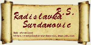 Radislavka Surdanović vizit kartica